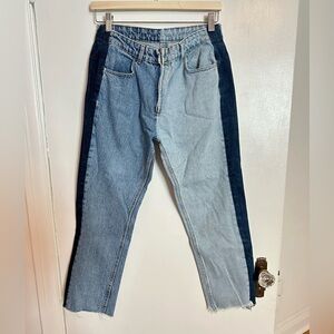 Two-Tone Denim Jeans